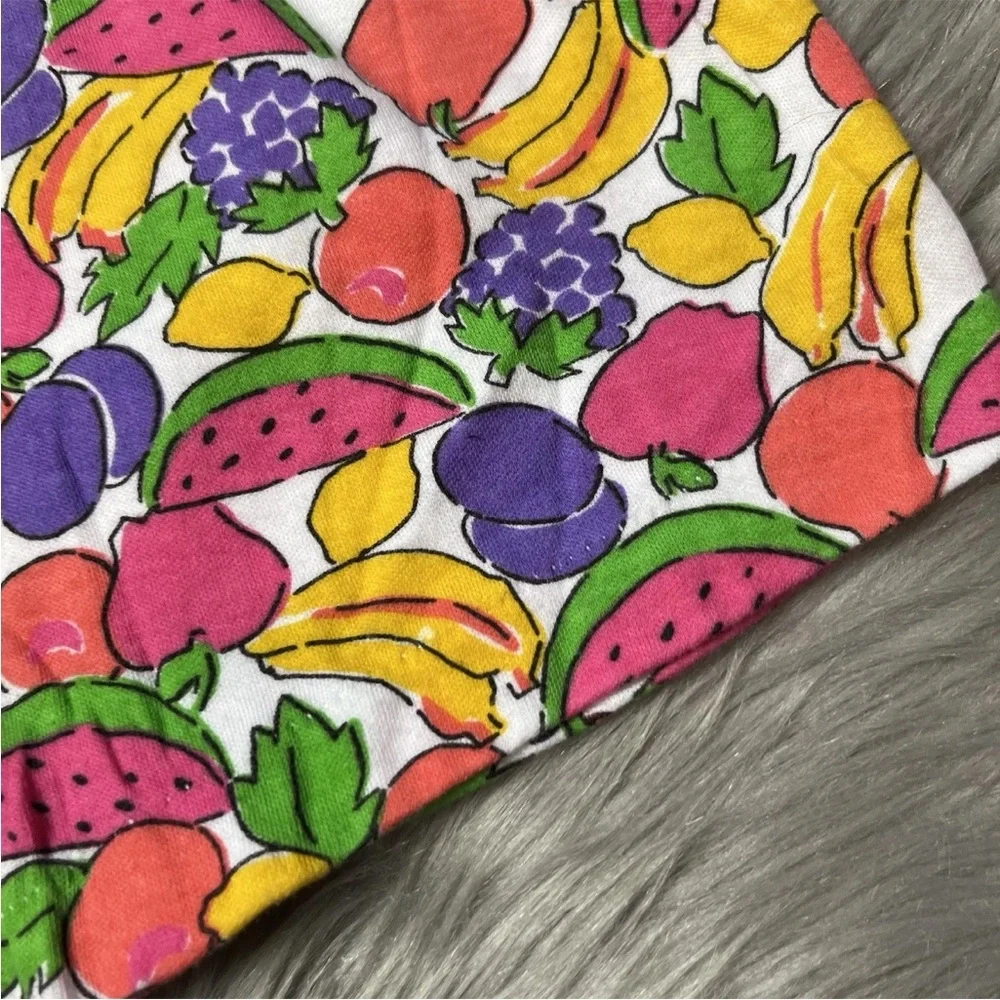 Vintage 90s Toddler Girls Fruit Print Multicolored Romper